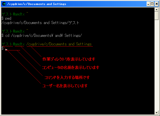 cygwin ̉ \e̐